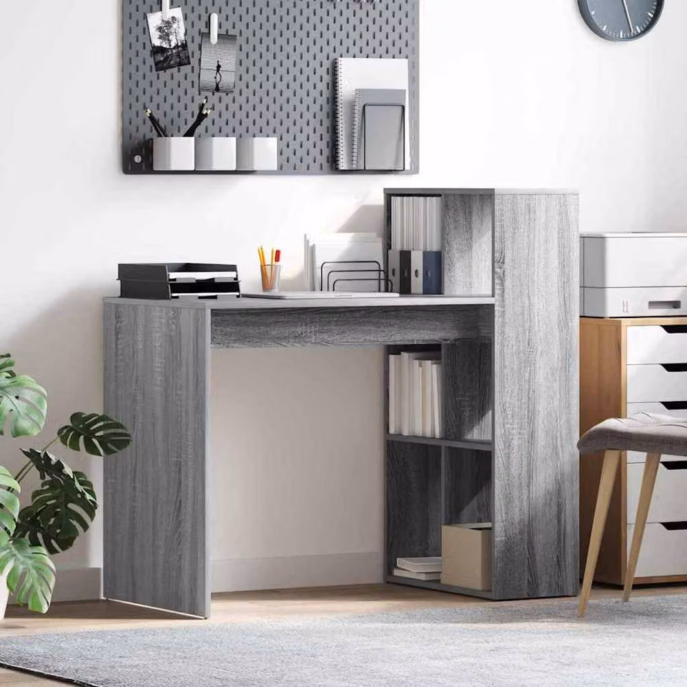 Berkfield Home Modern Writing Desk in Grey Sonoma MDF Laminate – 2
