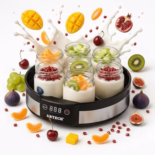 Almineez Digital Automatic Yoghurt Maker in Black with 7 x 180ml Glass Jars – 1