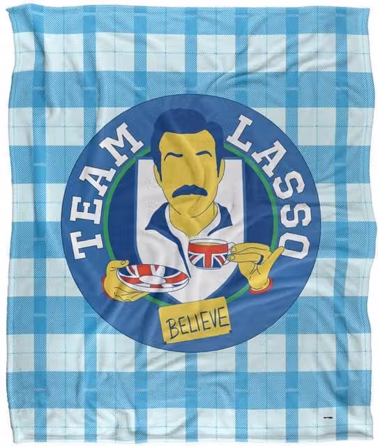 Warner Brothers Ted Lasso Team Lasso Silky Touch Super Soft Throw Blanket, White, W: 152 cm, H: 127 cm