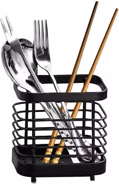 KORVIXA Black Stainless Steel Freestanding Cutlery Holder W: 100 cm, D: 100 cm, H: 100 cm