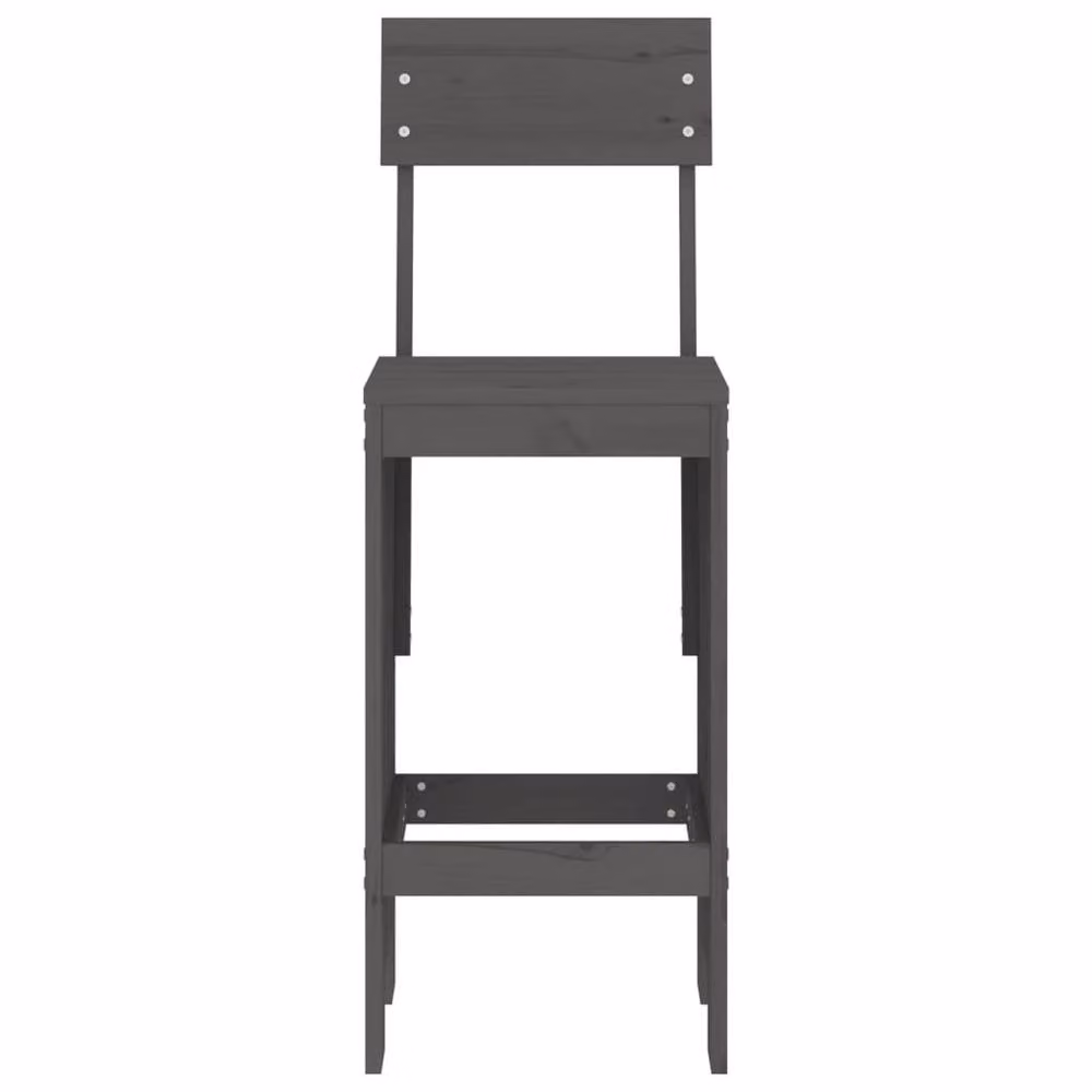 Berkfield Home Beautiful Bar Stools, 2 Pack, Grey, Solid Pine Wood, W/D/H: 40 x 48.5 x 115.5 cm – 4