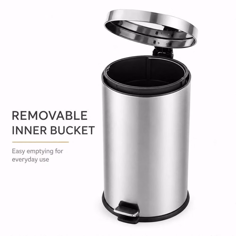 FORGEVIO 30L Large Stainless Steel Pedal Bin in Silver – 2