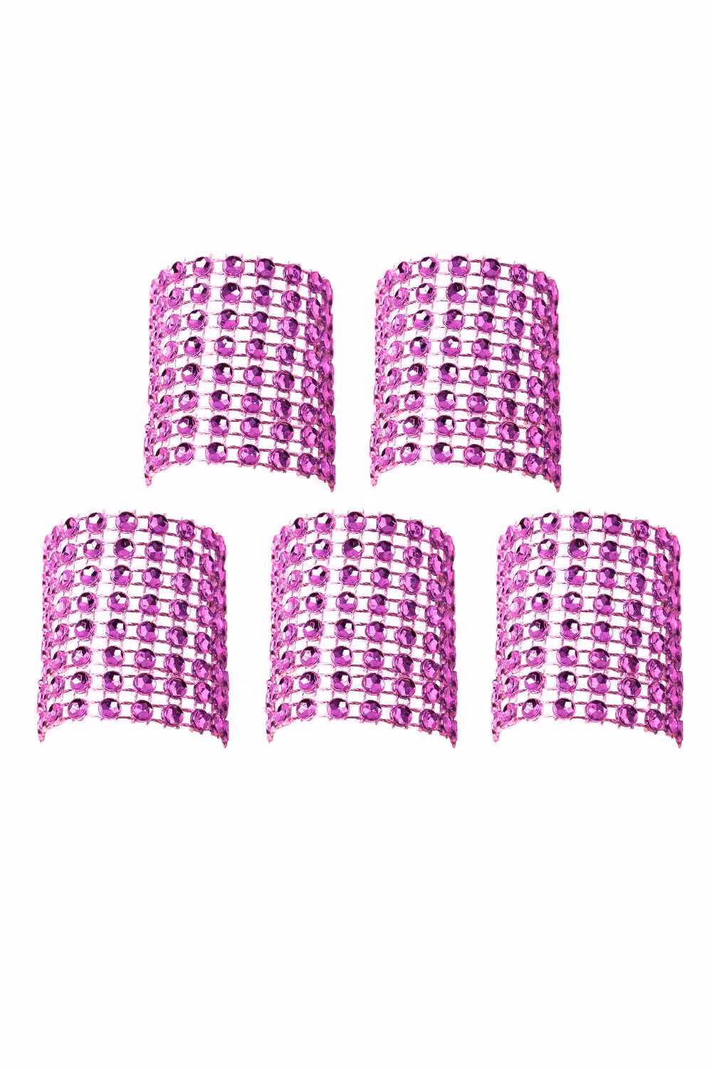 Neel Blue Set of 10 Dark Pink Stripe Buckle Napkin Rings for Table Decoration, W/D/H: 13 x 4 x 4 cm – 2