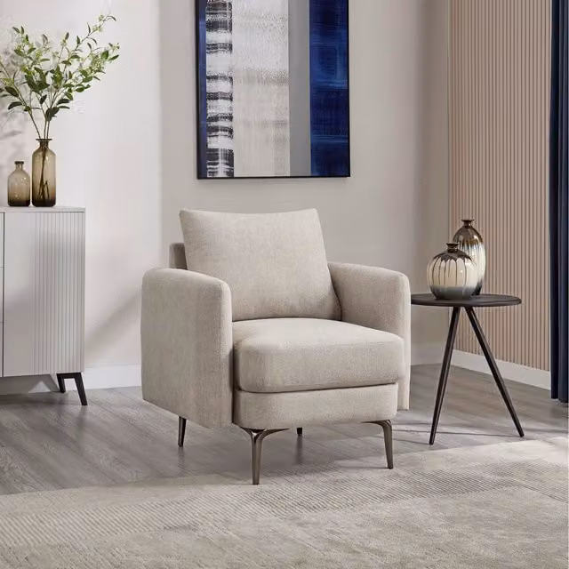 More4Homes Sofia Modern Scandi Style Fabric Armchair in Grey