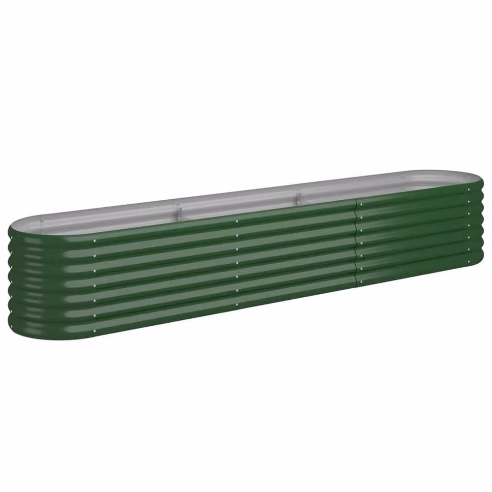 Berkfield Home Garden Raised Bed in Green Powder-coated Steel, W/D/H: 224 x 40 x 36 cm – 3