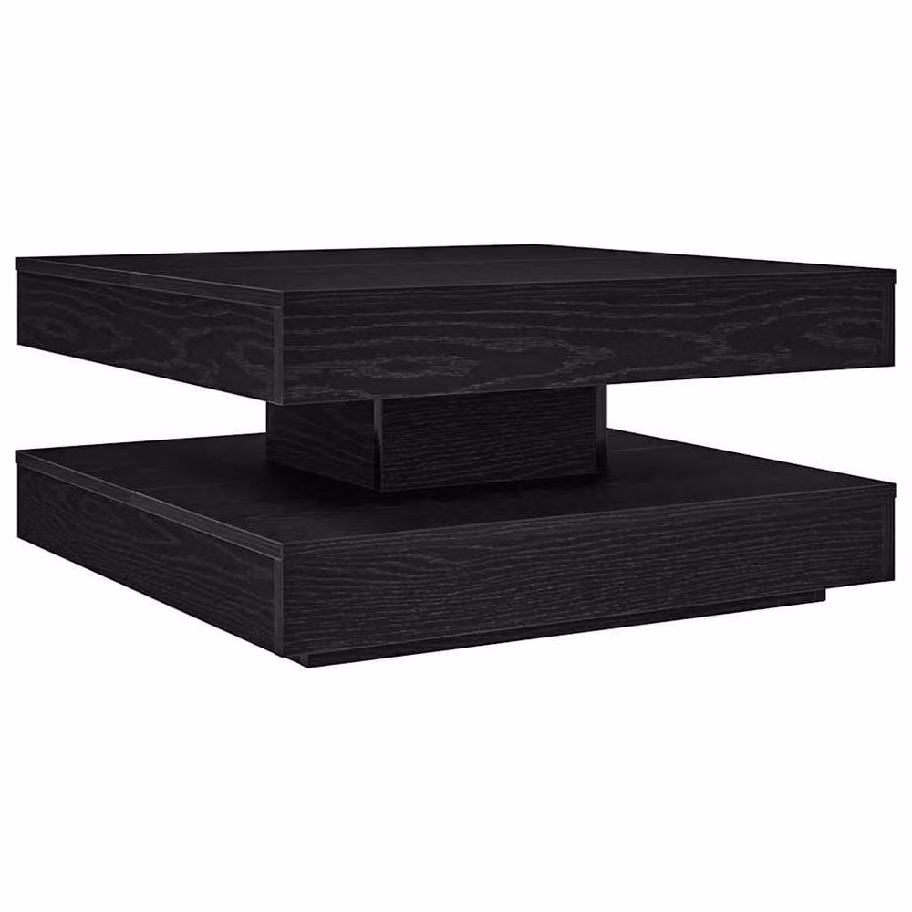 Berkfield Home Modern Rotating Square Coffee Table in Black, W/D/H: 70 x 70 x 34.5 cm – 3