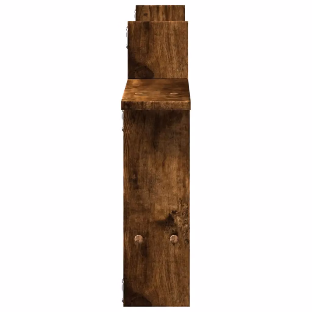 Berkfield Home Wall Shelves, 2 Piece Set in Smoked Oak Brown, W/D/H: 50 x 12 x 50 cm – 3