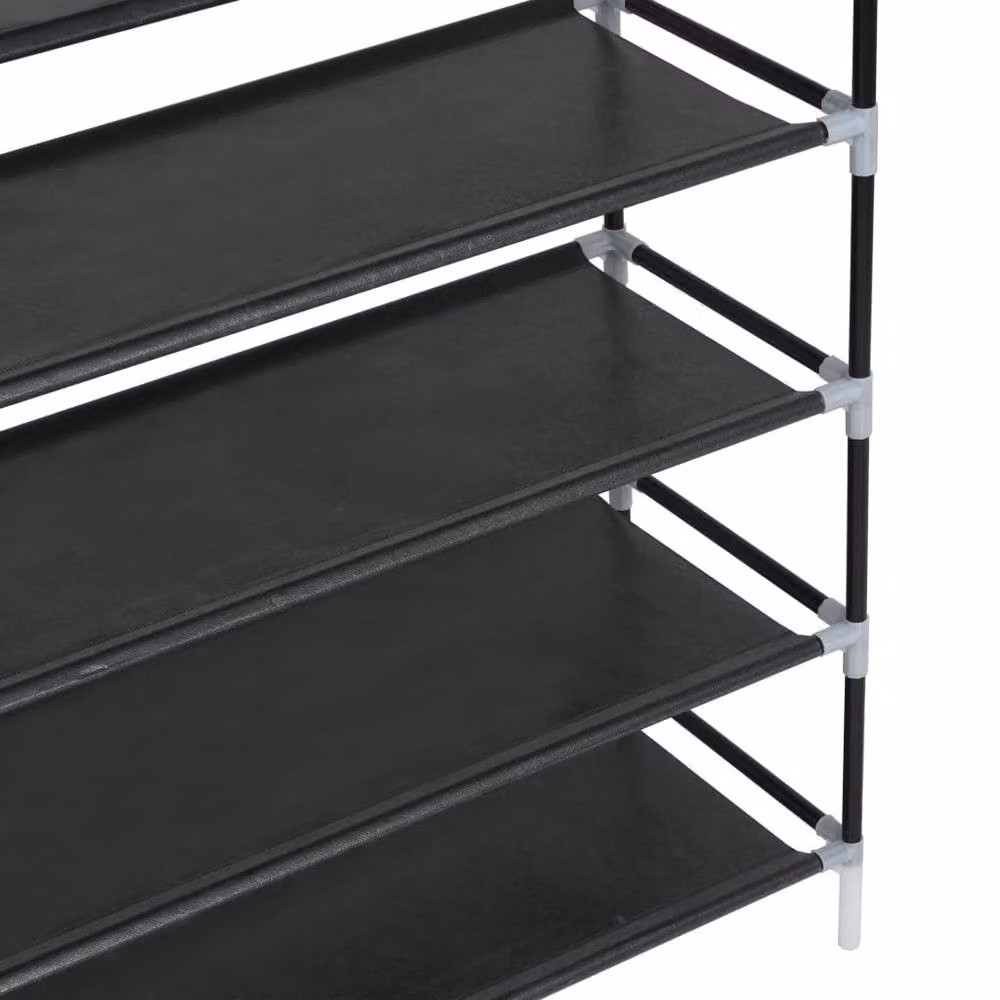 Berkfield Home 10-Tier Shoe Rack in Black Metal and Plastic, H 170 x W 29.5 x D 29.5 cm – 5