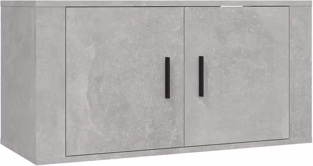 Berkfield Home Wall Mounted TV Cabinet in Concrete Grey, W: 80 cm, D: 40 cm, H: 34.5 cm