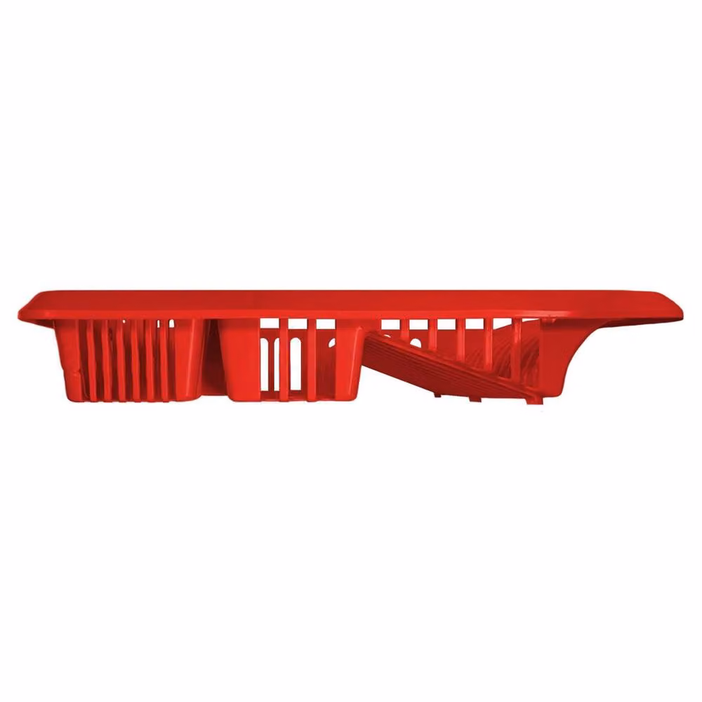 SPETLEK Red Plastic Rectangular Large Kitchen Sink Dish Drainer – 3