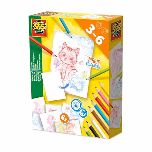 SES Creative 14051 Magic Colour Cards Multicolour Scratch Art Creative Play Kit for Kids