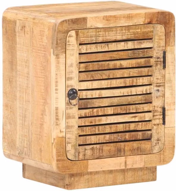 Berkfield Home Rustic Brown Rough Mango Wood Bedside Cabinet W/D/H: 40 x 30 x 50 cm – 1