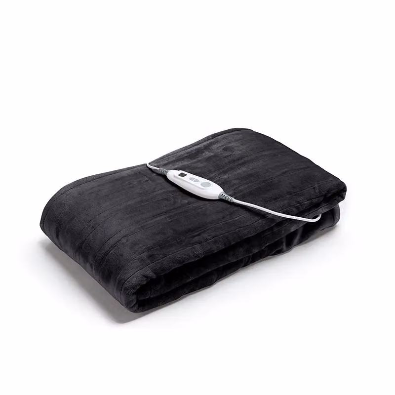 Snug City Electric Heated Plush Throw Blanket in Black with 6 Heat Settings, W: 130 cm, D: 180 cm – 3