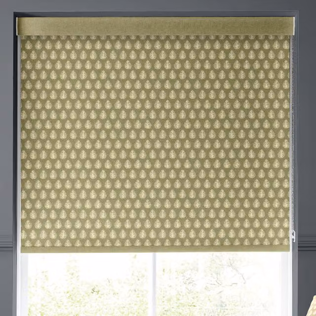 Emily Bond Pollen Made to Measure Blackout Roller Blind in Yellow and Green