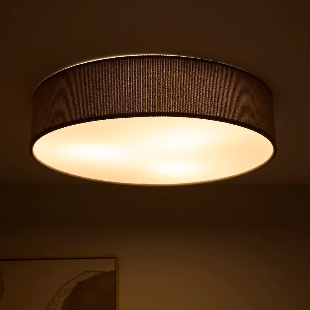 K LIVING Crete Grey Velvet Drum Shade, Diameter: 45 cm – 2