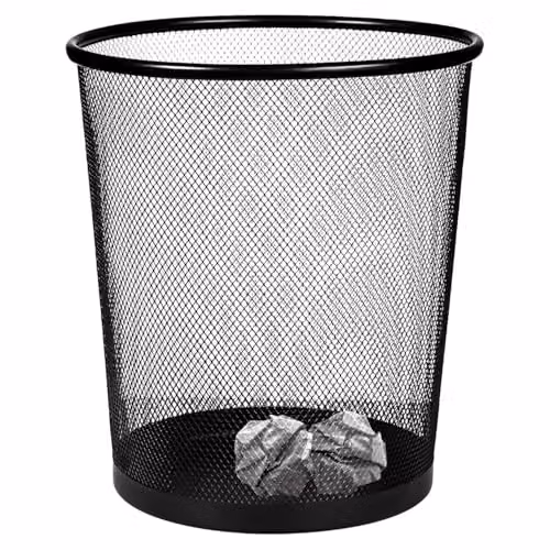 MantraRaj Black Round Metal Mesh Waste Paper Bin, 9L Capacity