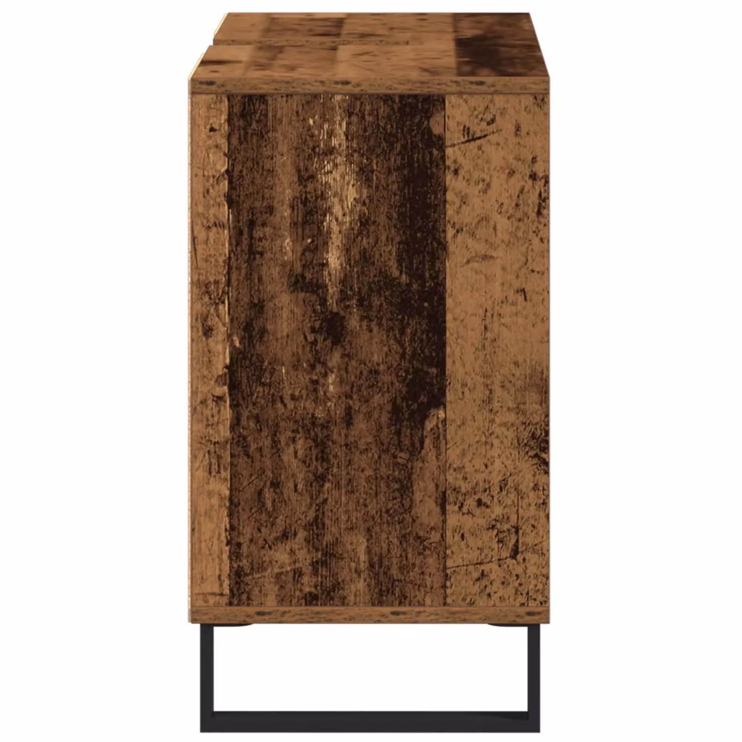 Berkfield Home Rustic Brown Freestanding Bathroom Vanity Unit with Hinged Doors and Open Shelf – 4