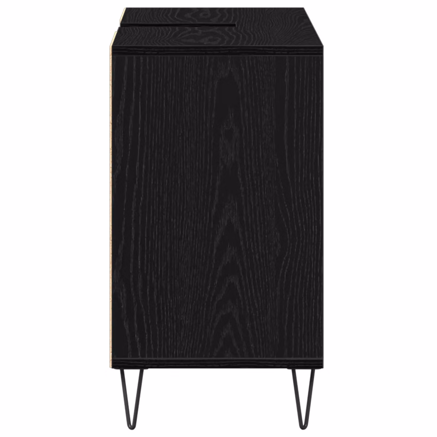 Berkfield Home Black Oak MDF Bathroom Vanity Unit with Sliding Doors and Internal Shelves – 4