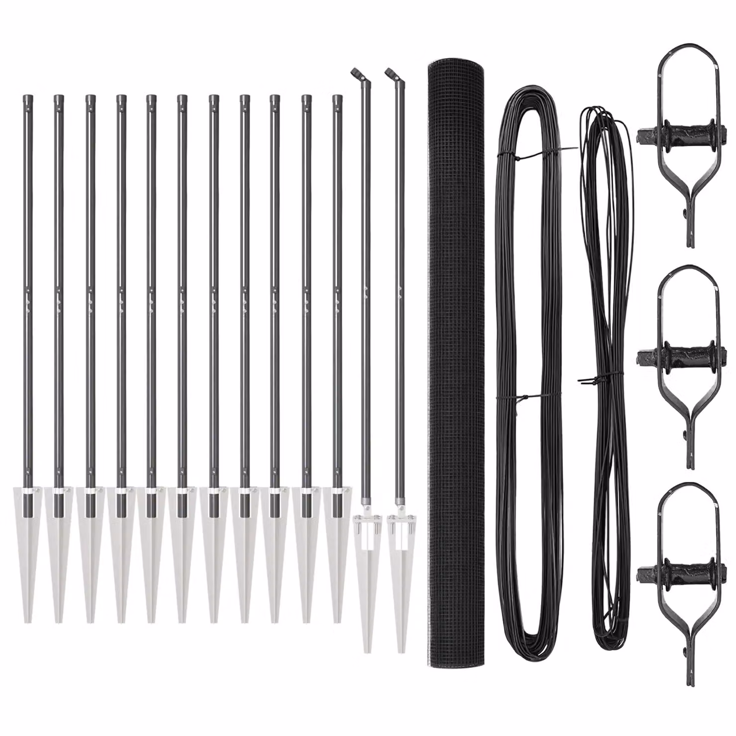 Berkfield Home Grey Steel Welded Wire Fence with 13 Round Spike Posts, W: 50 m, H: 1.5 m – 2