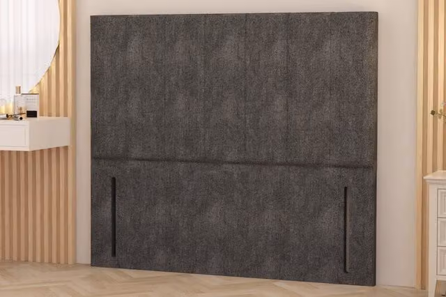 Somnior Austin Tweed Fabric Upholstered Divan Headboard in Charcoal Grey, Size: Small Single (90 x 190 cm) – 1