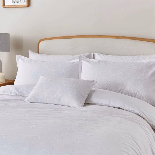 Murmur Bea Floral Cotton Percale Duvet Cover and Pillowcase Set, White, W: 180 cm, H: 200 cm