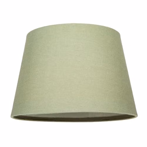 Happy Homewares Classic Cylinder Drum Lampshade in Green and White Fabric – 1