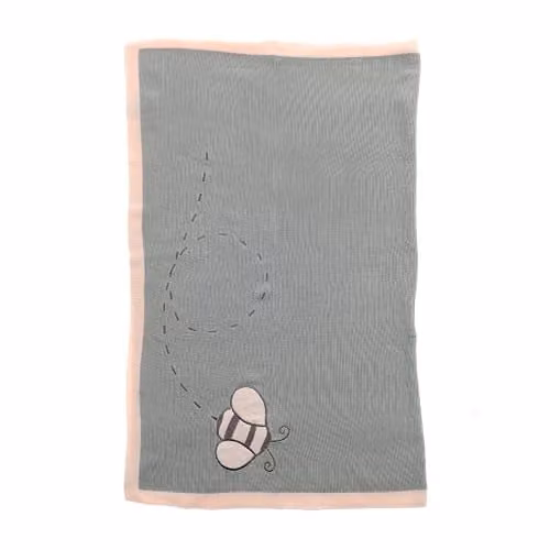 Ziggle Knitted Cotton Baby Blanket in Green, W: 75 cm x H: 100 cm – 1