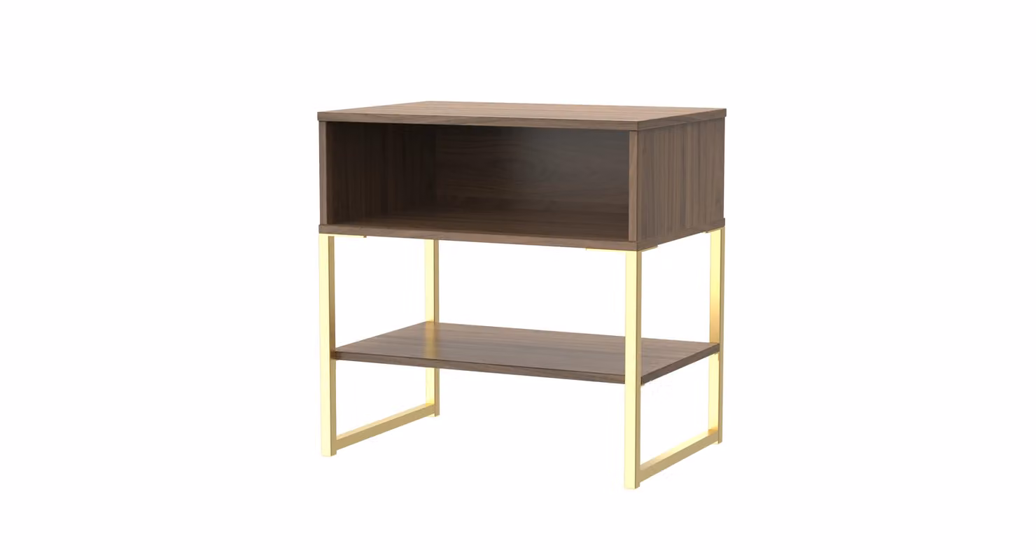 2 U Tamworth Single Open Bedside Cabinet in Walnut – 2