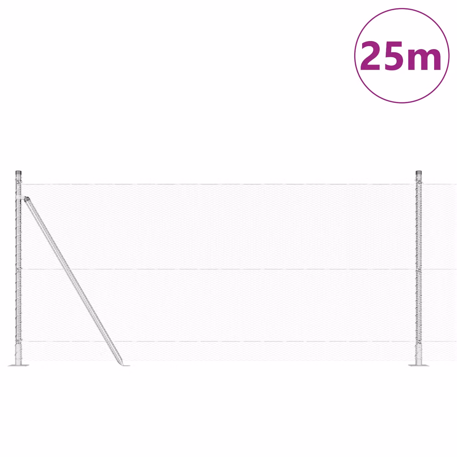 Berkfield Home Galvanised Steel Fencing Set of 2 in Silver – 2