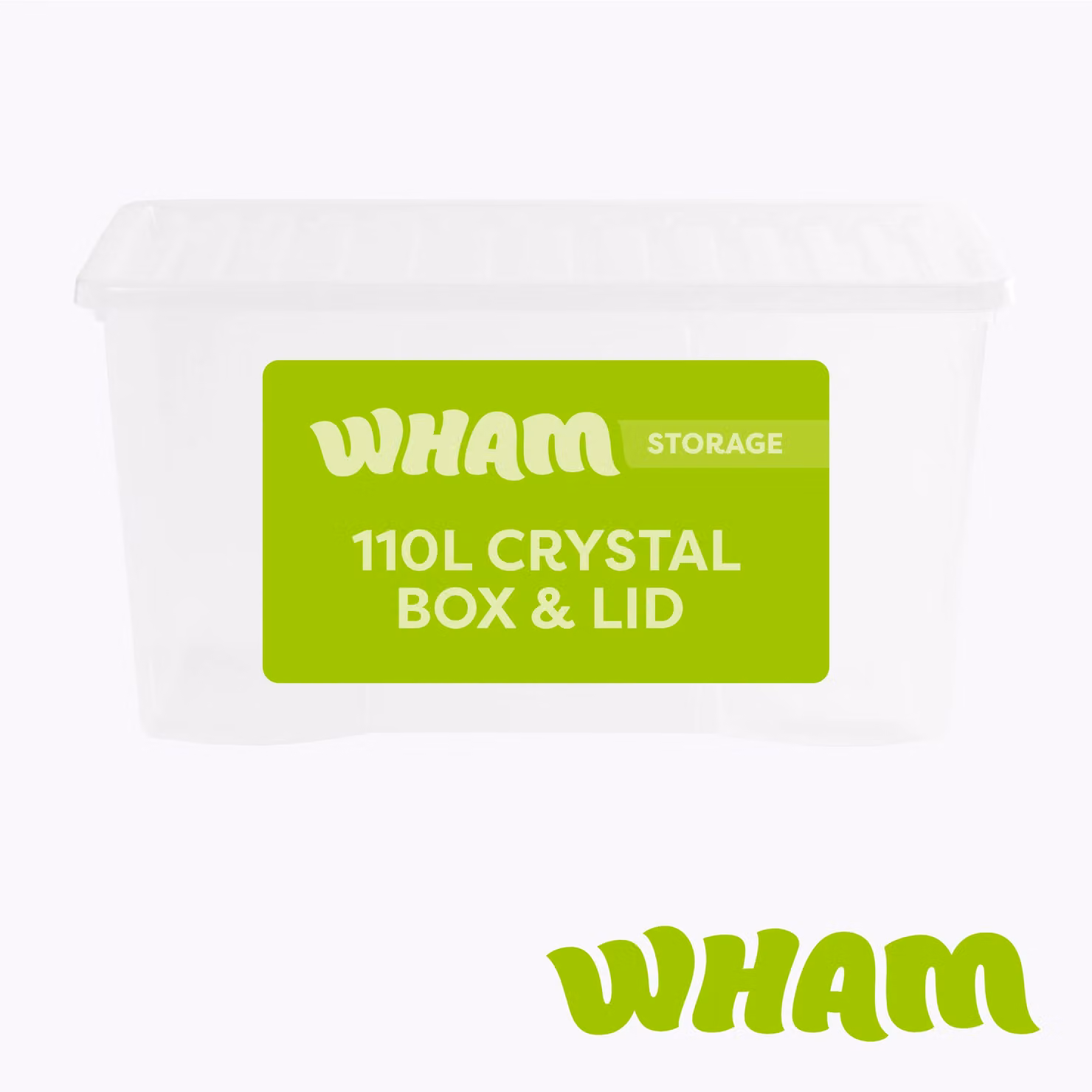 Wham Crystal Stackable Plastic Storage Boxes with Lids, Set of 3, Transparent, 110L each – 2