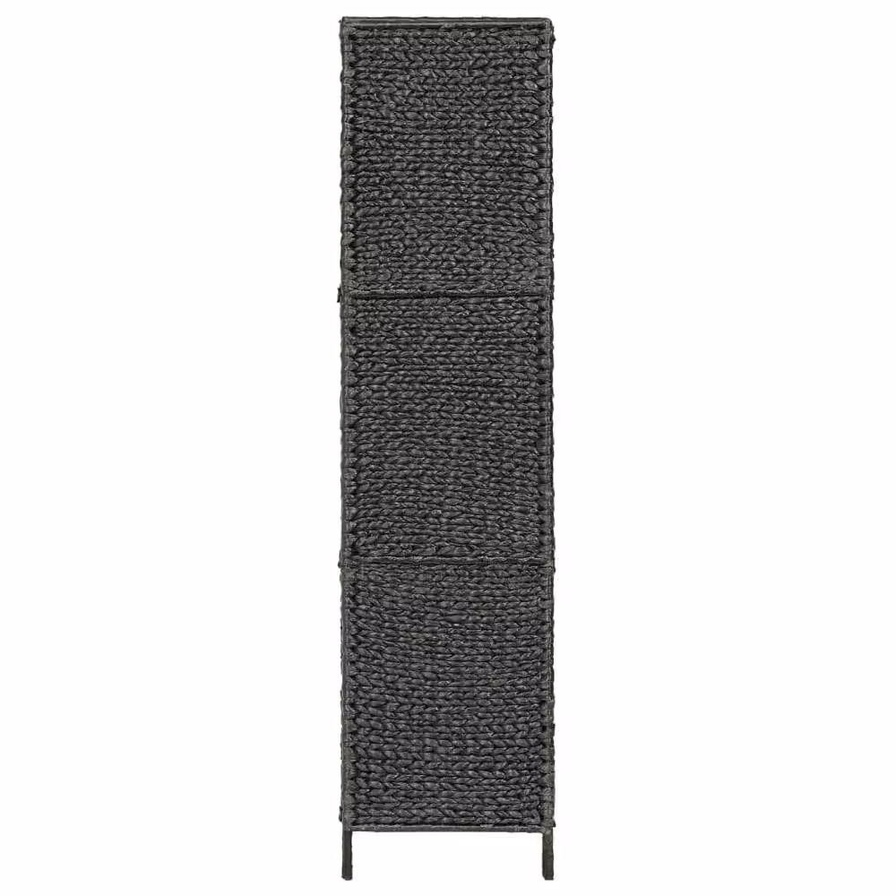 Berkfield Home 5-Panel Decorative Room Divider in Black Water Hyacinth and Rattan, H 193 cm x W 160 cm – 3
