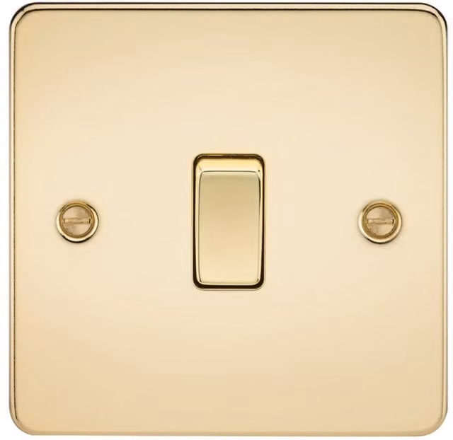 Knightsbridge FP2000PB Polished Brass 2 Way Flush Plate Switch