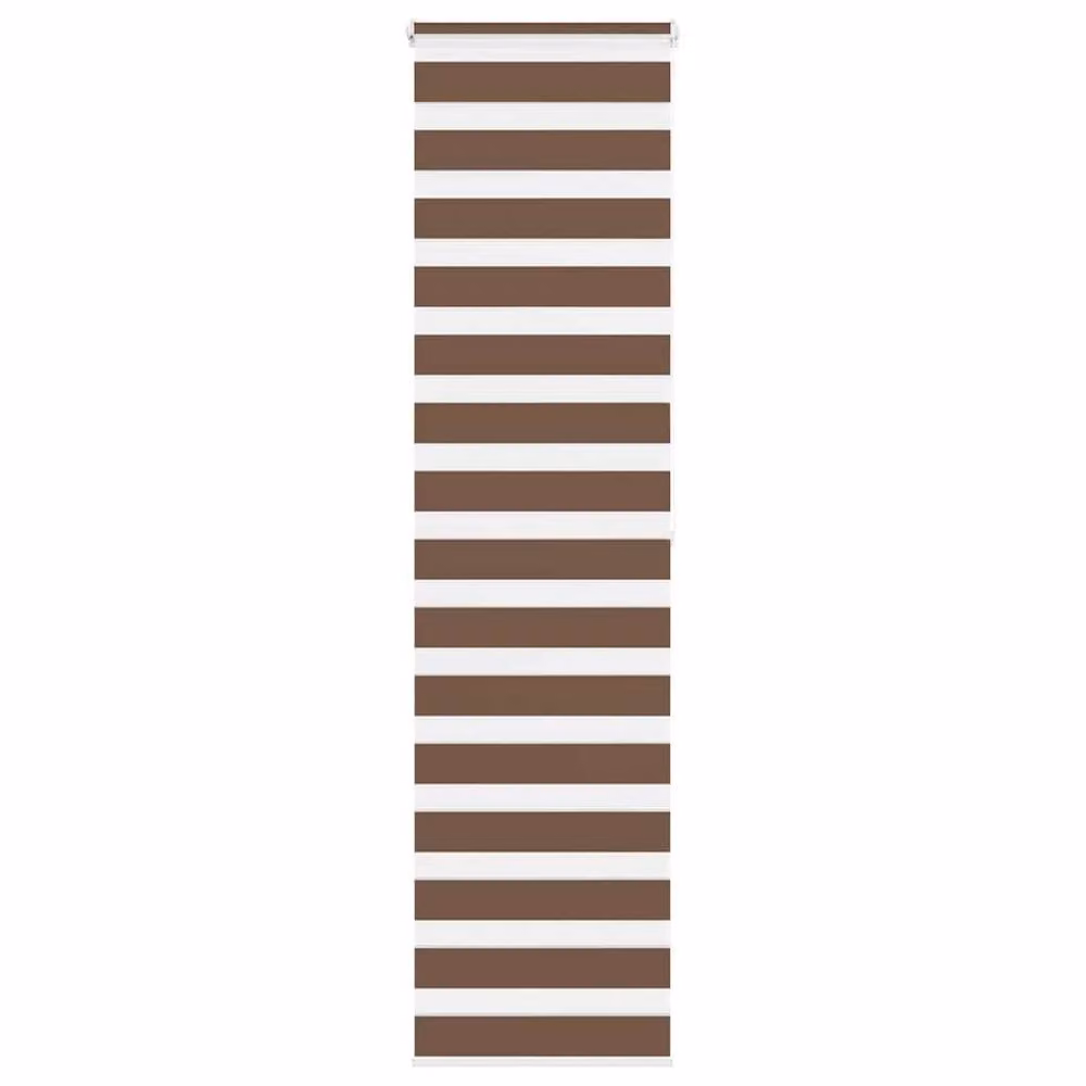 Berkfield Home Brown Zebra Blind with Polyester Fabric, W: 55 cm, H: 200 cm – 2