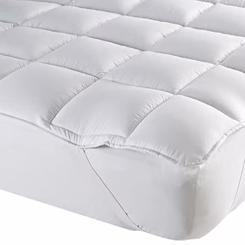 Christy Luxury White Quilted Double Mattress Topper with 100% Cotton Cover, W/D/H: 140 x 200 x 5 cm – 1