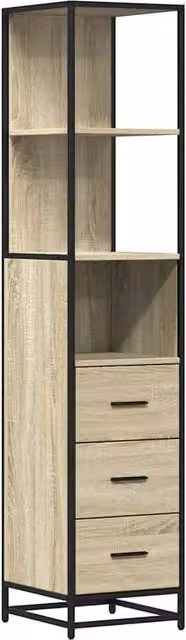 Berkfield Home Sonoma Oak Bathroom Cabinet, Brown, W/D/H: 35 x 37.5 x 166 cm – 1