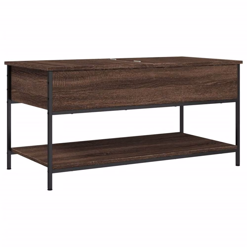 Berkfield Home Brown Oak Decorative Coffee Table with Lift Mechanism, W/D/H: 100 x 50 x 50 cm – 3