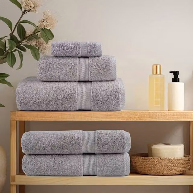 Berkfield Home SOLUND Premium Cotton Terry Guest Towels, Grey, 4 Pack, W: 30 cm x H: 50 cm, 600gsm