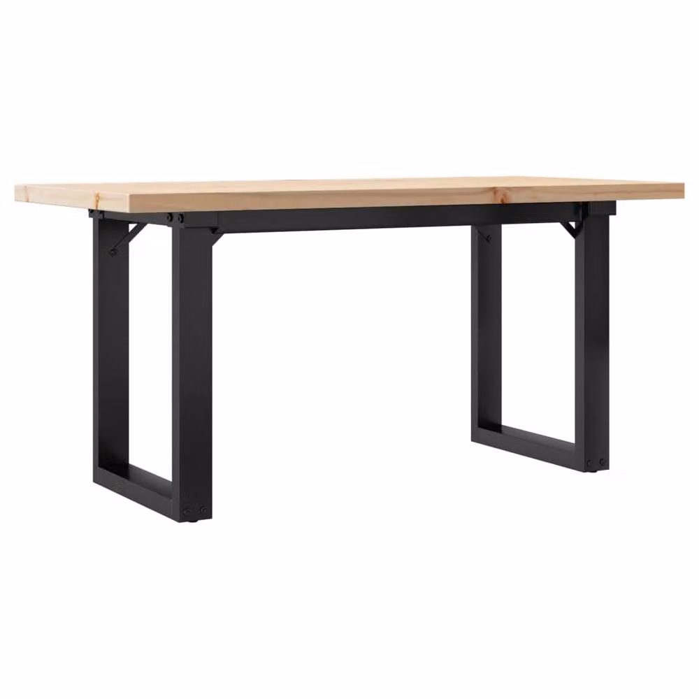 Berkfield Home O-Frame Rectangular Coffee Table in Brown Solid Pine and Steel, W: 100 cm, D: 50 cm, H: 45.5 cm – 2
