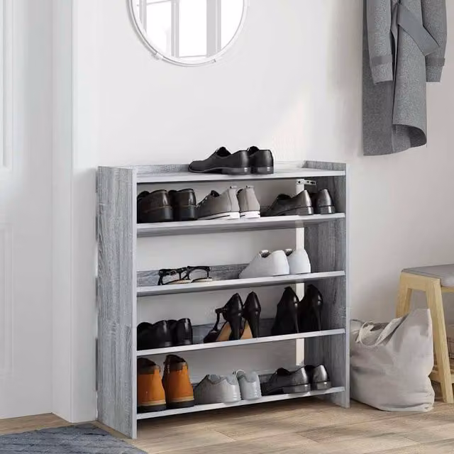 Berkfield Home Grey Sonoma Shoe Rack, W/D/H: 80 x 25 x 81 cm