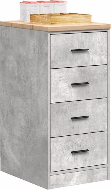 Berkfield Home Garage Storage Cabinet in Concrete Grey, Solid Pine Wood, W/D/H: 40 x 51 x 85 cm – 1