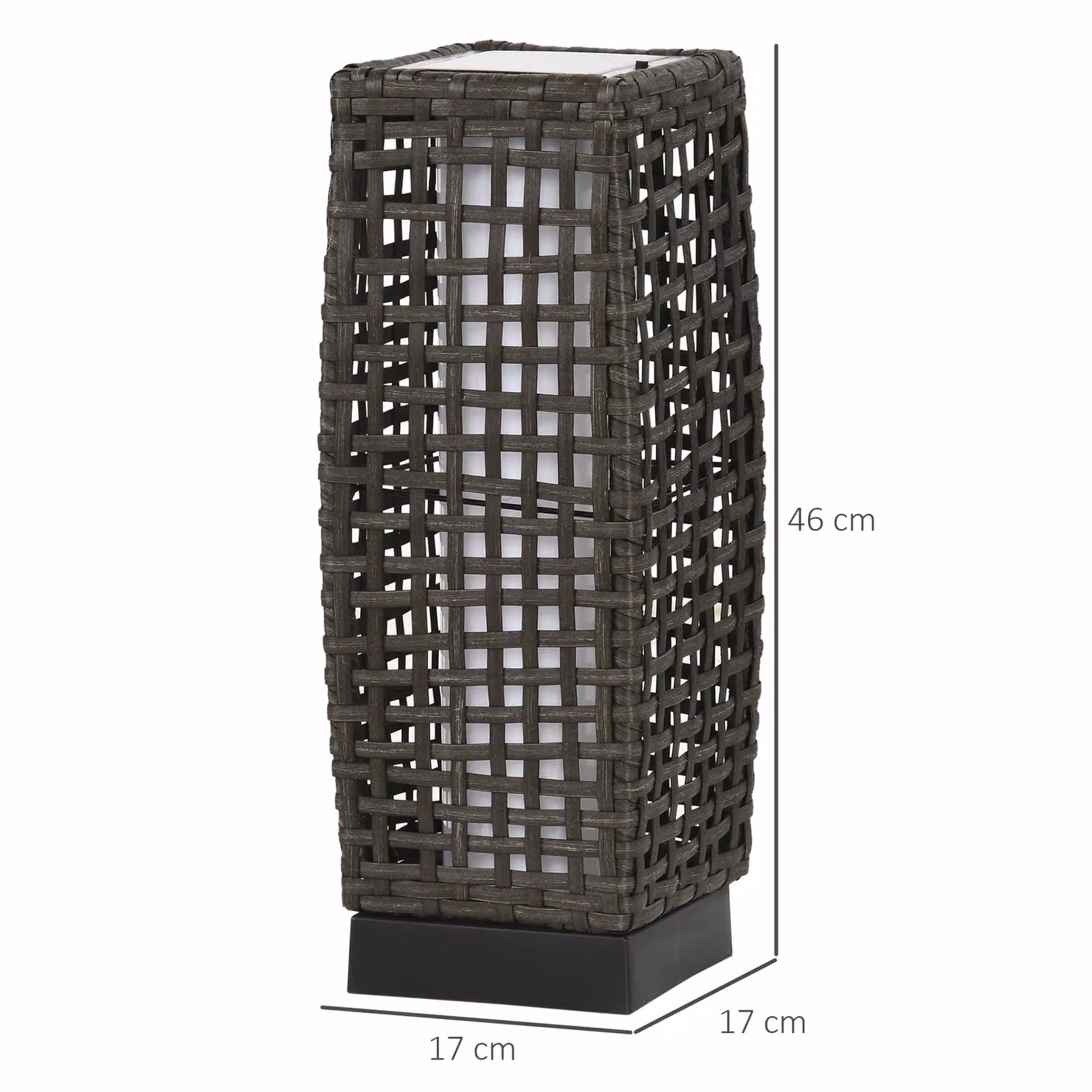 Outsunny Solar LED Rattan Floor Lantern in Grey with Dusk Sensor and Warm White Light – 3
