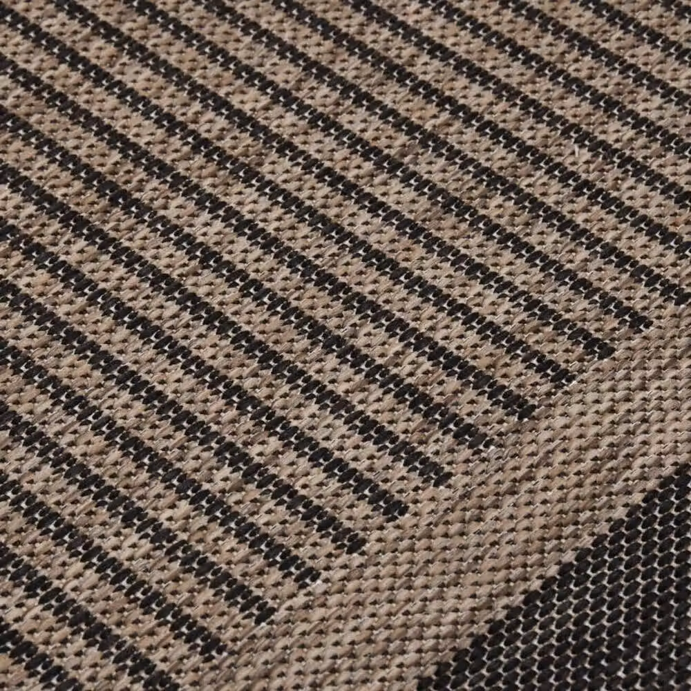 Berkfield Home Outdoor Flatweave Striped Rug, Brown, W/D/H: 80 x 250 cm – 4