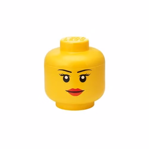 LEGO Storage Head Small Yellow Polypropylene Toy Storage Box with Lid