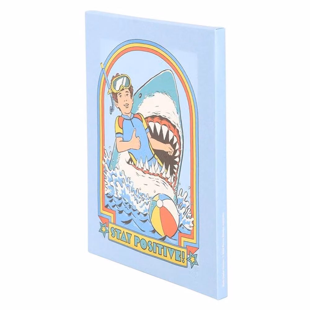 Uniqueful Stay Positive Retro Canvas Wall Plaque, Multicolour, W: 19 cm, H: 25 cm – 3
