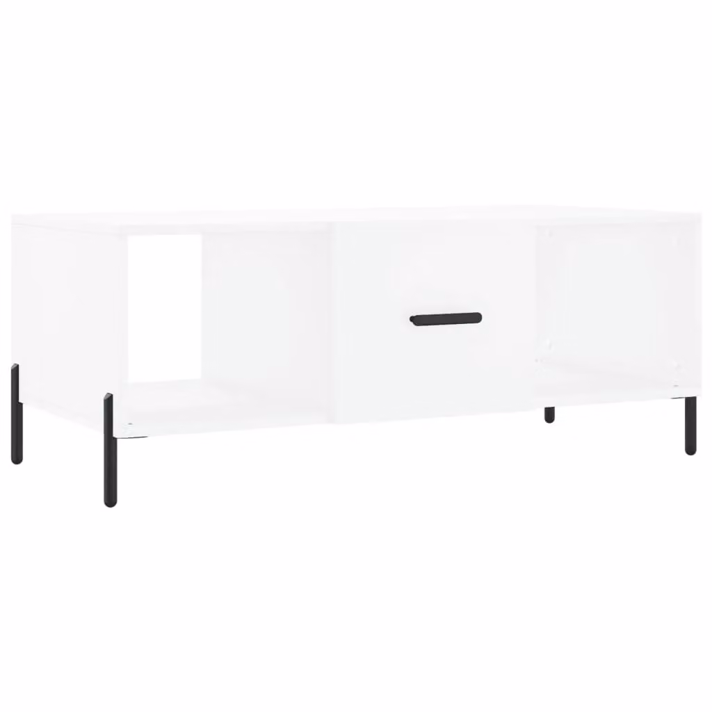 Berkfield Home Modern White Rectangular Coffee Table in Engineered Wood, W: 102 cm, D: 50 cm, H: 40 cm – 2