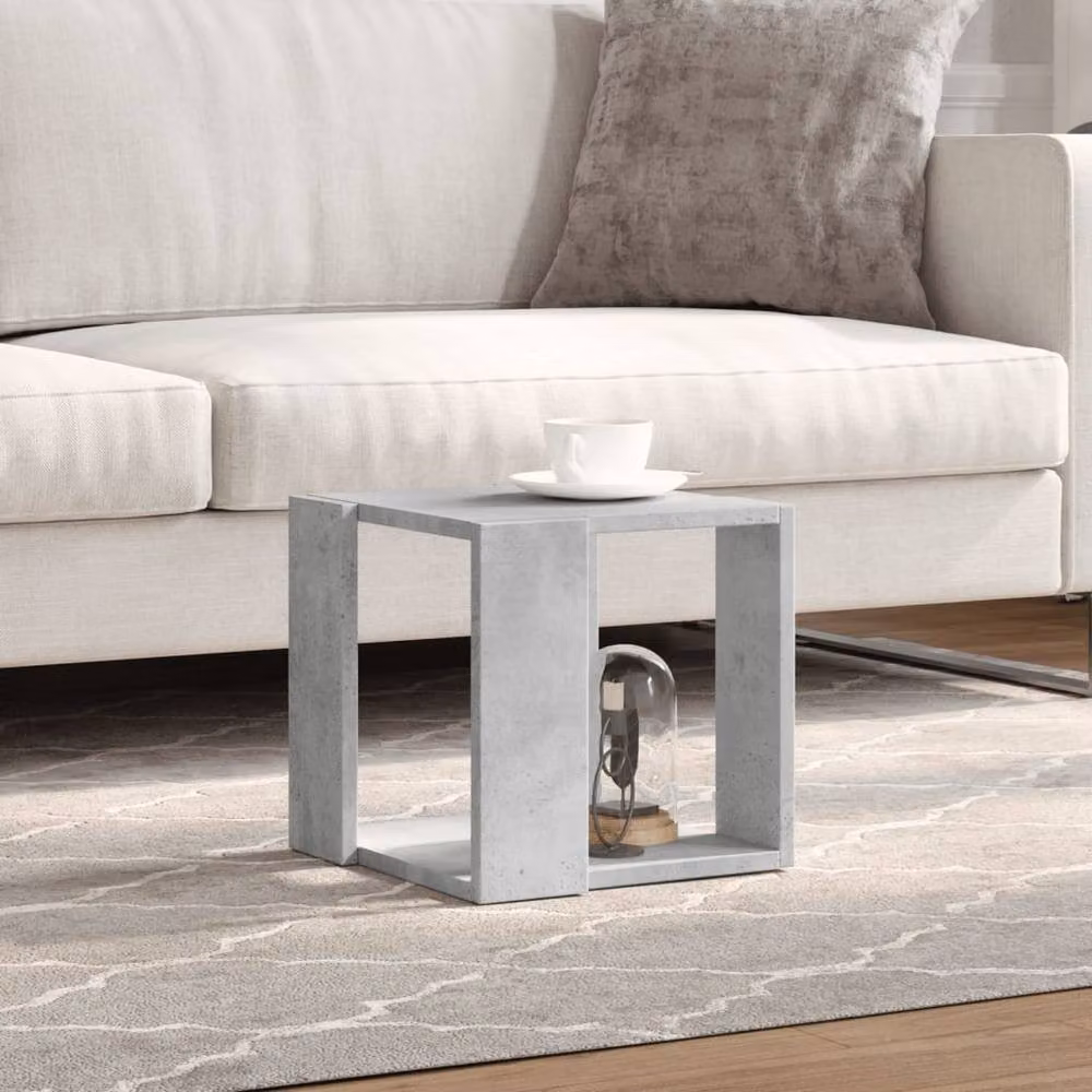 Berkfield Home Square Coffee Table in Grey Matt Composite Wood, W/D/H: 32 x 32 x 30 cm – 3