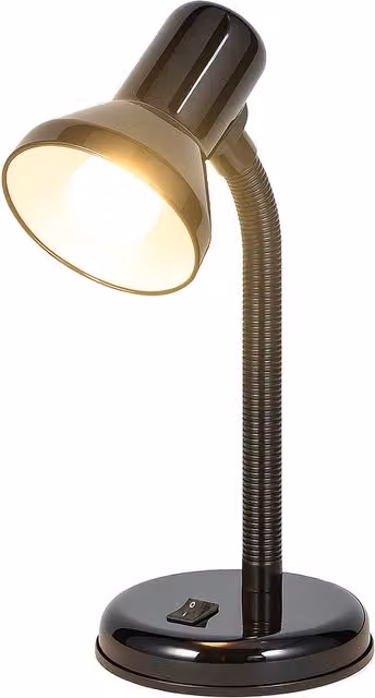 Innoteck Adjustable Metal Tabletop Desk Lamp in Black with Flexible Arm and E27 Bulb Replacement Capability