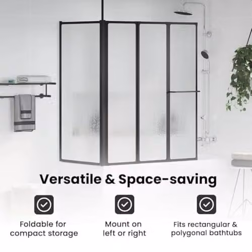 vidaXL Folding Aluminium Shower Screen in White, W: 120 cm, D: 70 cm, H: 137 cm – 2