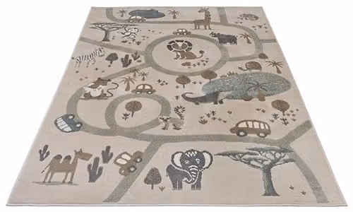 Hanse Home Adventures Childrens Animal Jungle Rug in Brown, Grey and Beige, W: 170 cm, D: 120 cm – 2