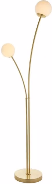 Loops Floor Lamp in Satin Brass and Opal Glass with 2 x 3W LED G9 Bulbs Included – 1